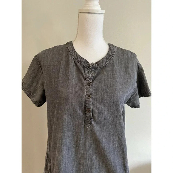 Eileen Fisher Sheath Dress Tencel Black Wash Pockets  XS - Picture 2 of 5